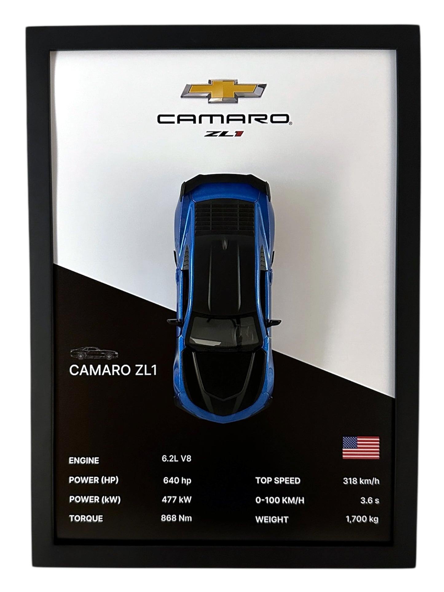 Camaro ZL1 Frame – Black & White Background