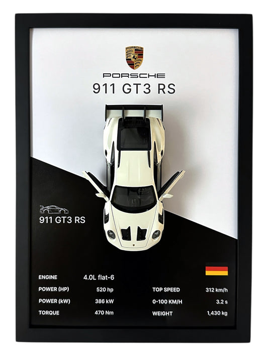 Porsche 911 GT3 RS Frame – Black and White Background