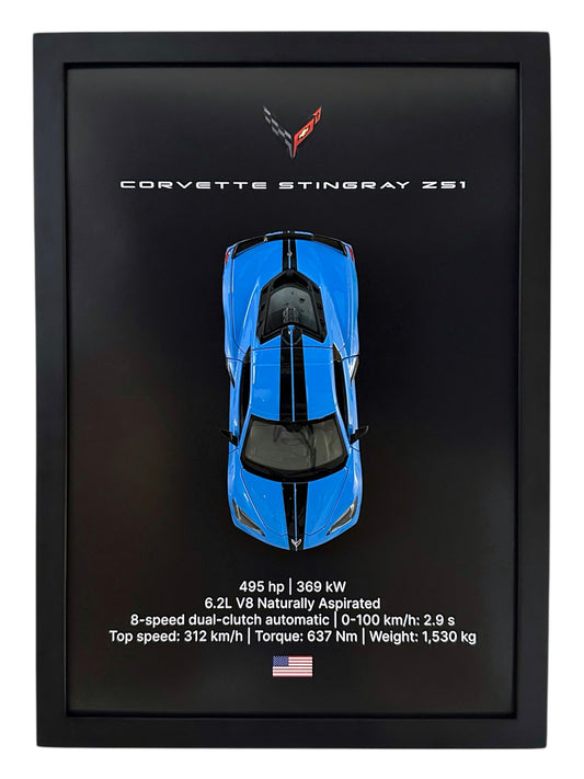 Corvette Stingray Z51 Frame – Black Background