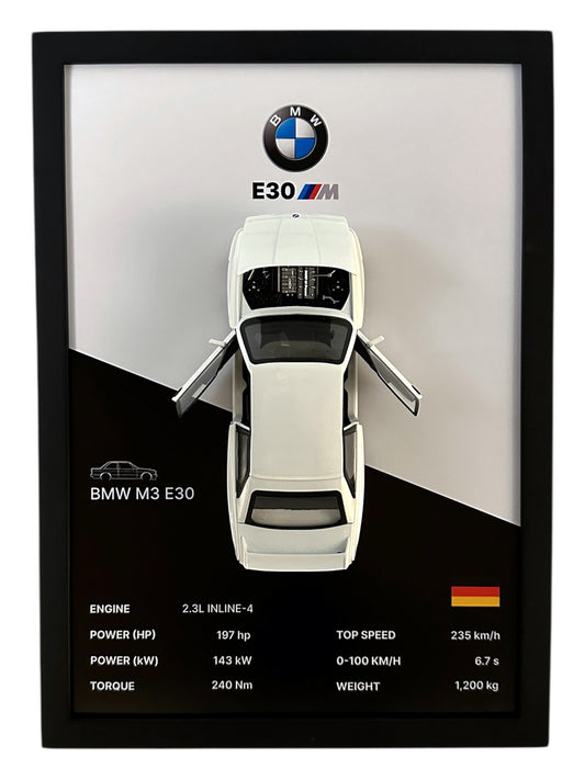 BMW E30 M3 Frame – Black & White Background